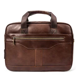 Fani Unique Design Fashion Handbag Business Briefcase For Men Top Grain Cowhide Leather Laptop Crossbody Bag Briefcase