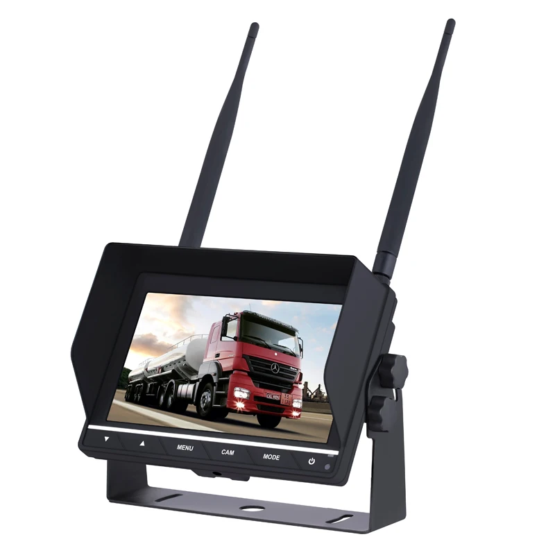 Wireless 2.4GHz 7 Inch Digital LCD Screen Car Monitor With Built-in Receiver For Truck/ Trailer/ Bus
