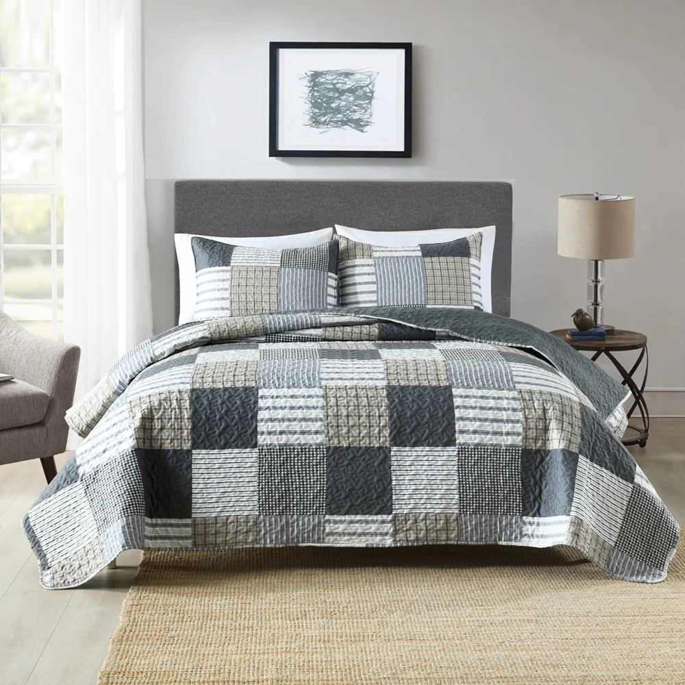 BORYARD Quilted Bedspread Set Edredones Printed Queen King Size Luxury Quilting Printed Summer Quilts Bed spread