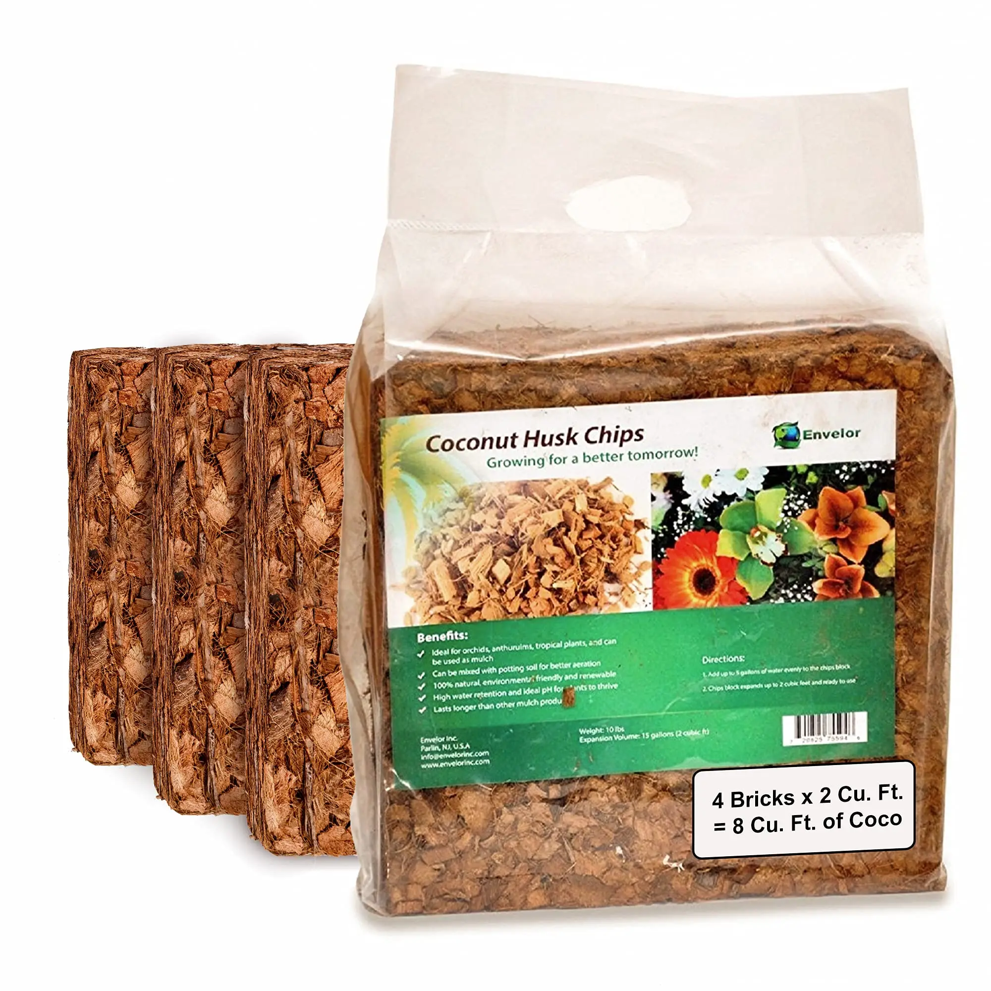 Compressed Natural 5kg Coir Chip Brick Block Coconut Coco Husk