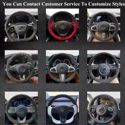 Black Suede Leather DIY Car Steering Wheel Cover Car Accessories For BMW M Sport E46 330i 330Ci E39 540i 525i 530i M3 E46