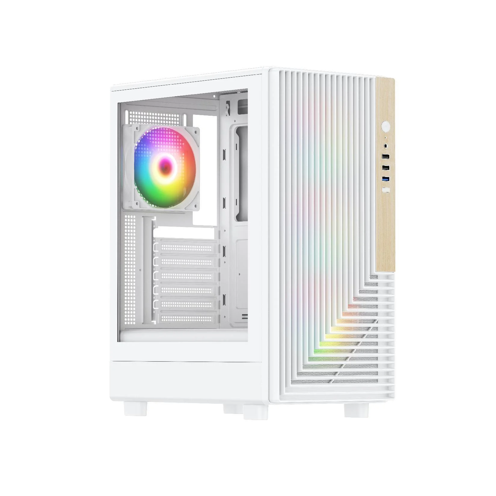 OEM Wooden Pc Case ATX Mid-Tower PC Gaming Case CPU Cabinet Tower Tempered Glass Computer Chassis Case for Desktop