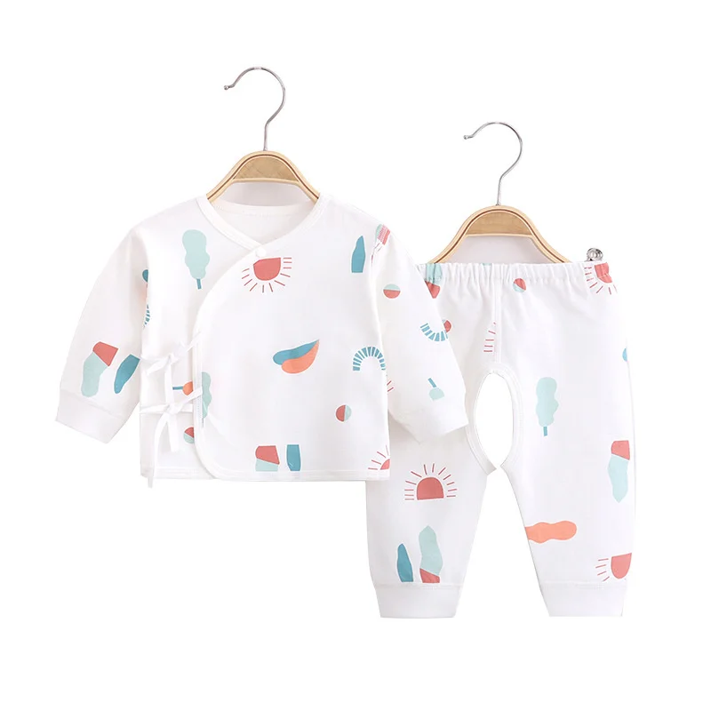 New neonate tie baby set 0-3 months pure cotton boneless wholesale A grade baby Buddha clothing