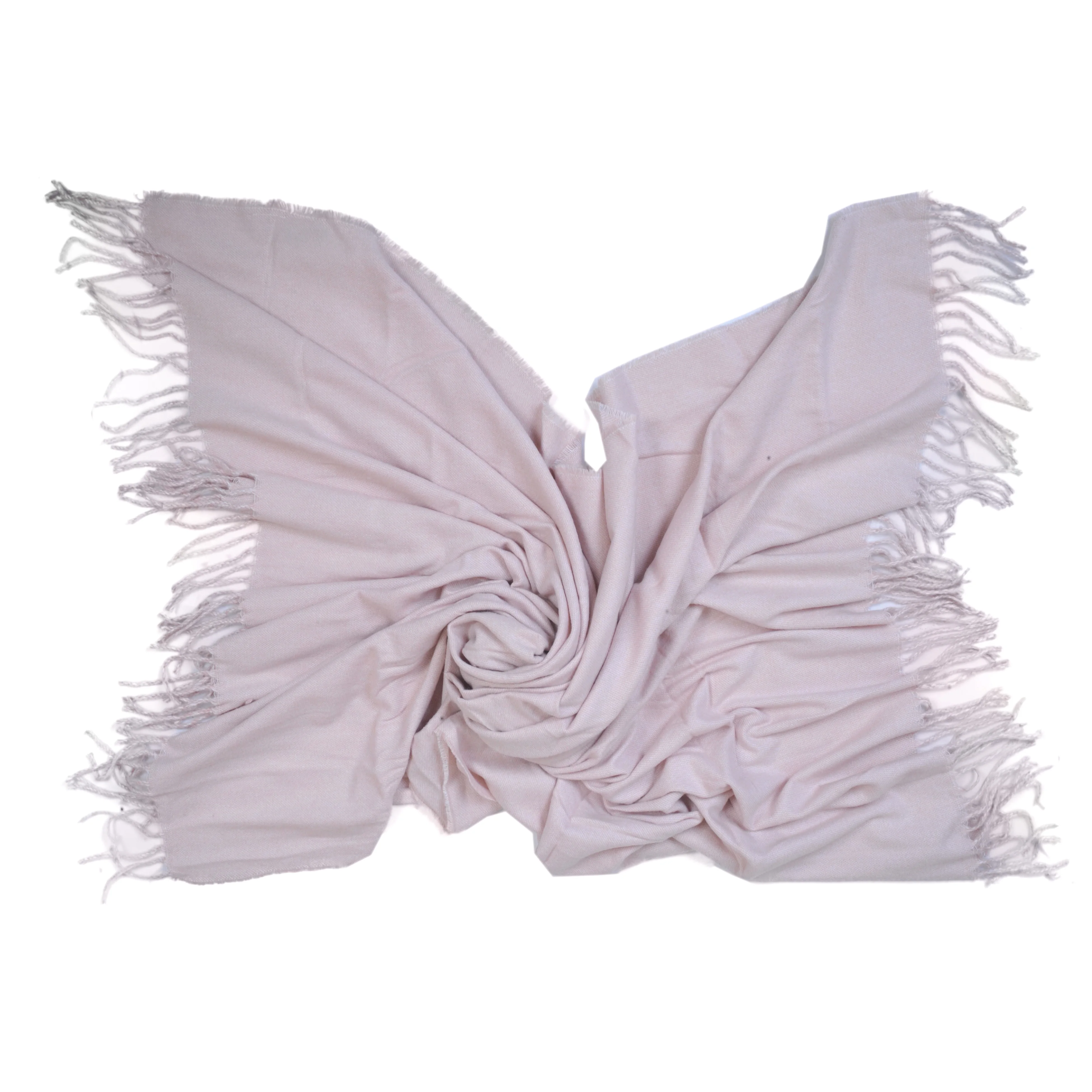 Fluffy Pure Baby Pink Solid Elegant Color Ribbon Bow Gift Polyester Feather Yarn Knitted Throw Blanket