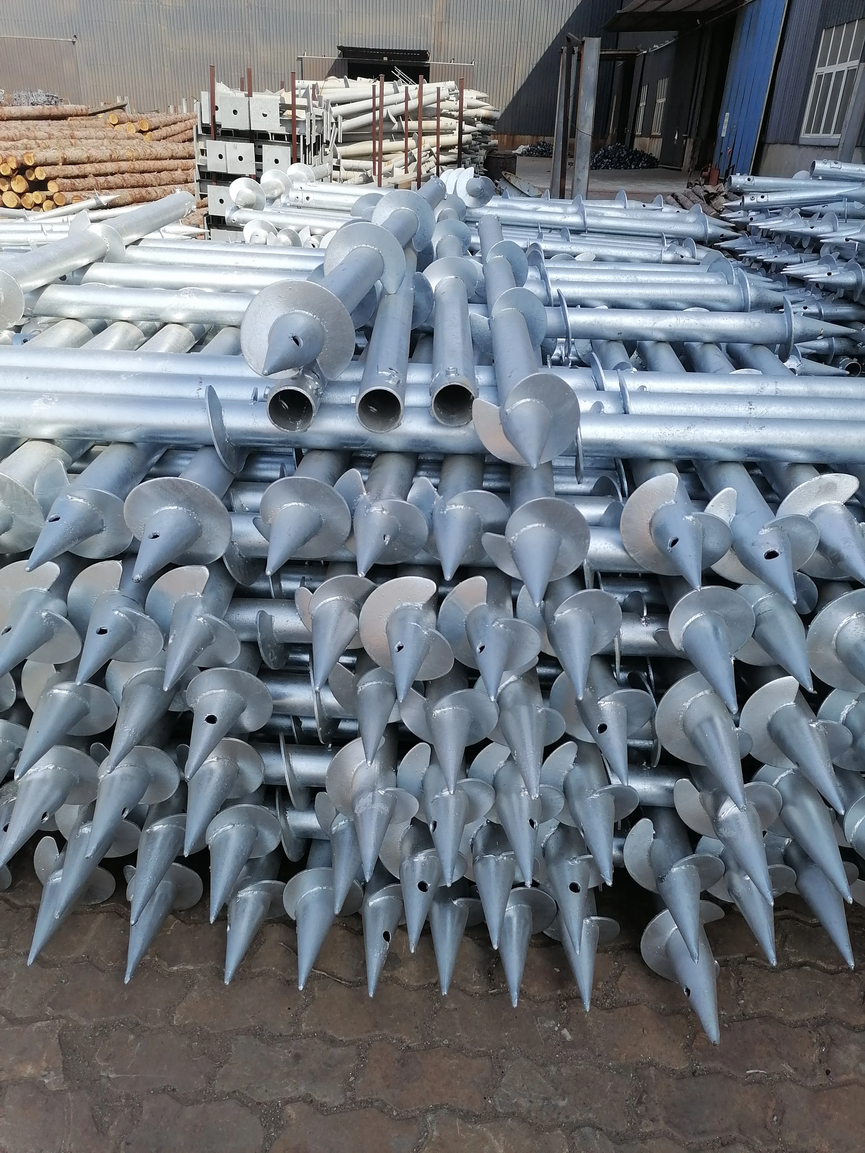 Galvanized ground screw anchor