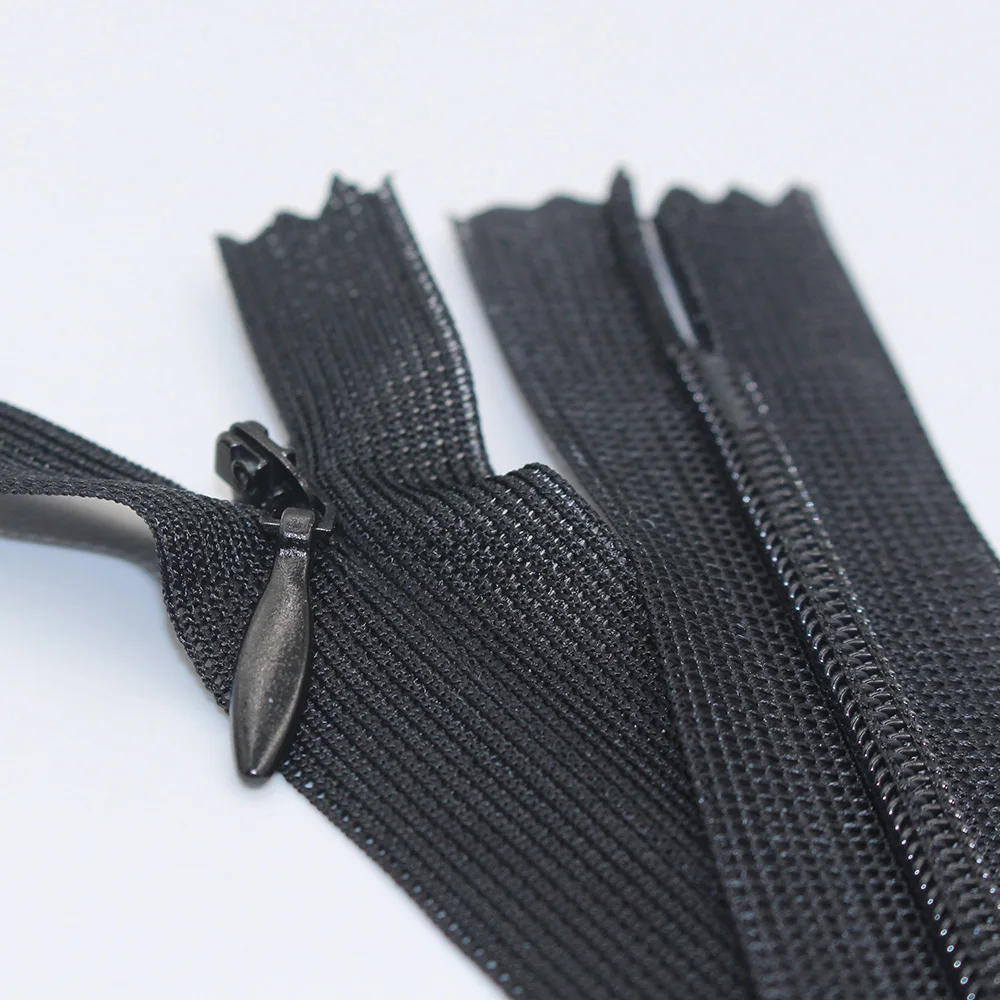 Wholesale factory 3rd 20CM black invisible zipper
