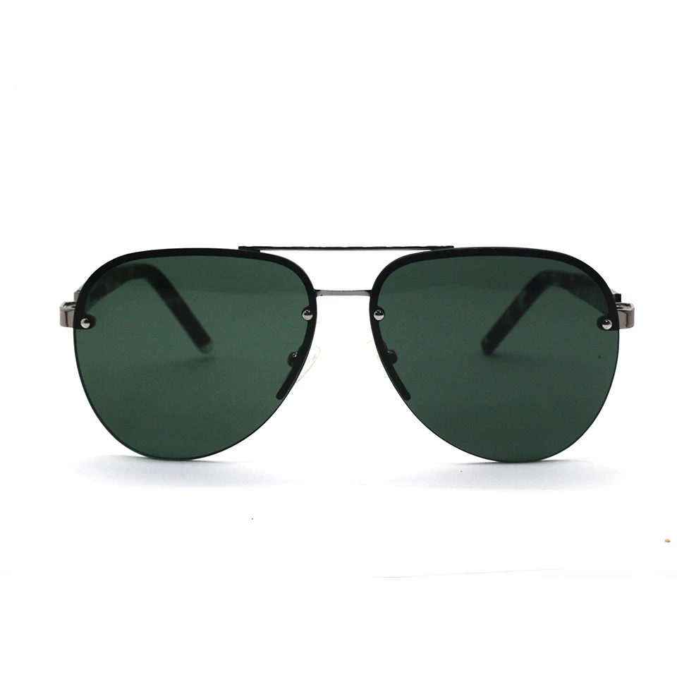 Retro Metal Double Bridge Polarized Sunglasses for Men Pilot UV400 Sunglasses
