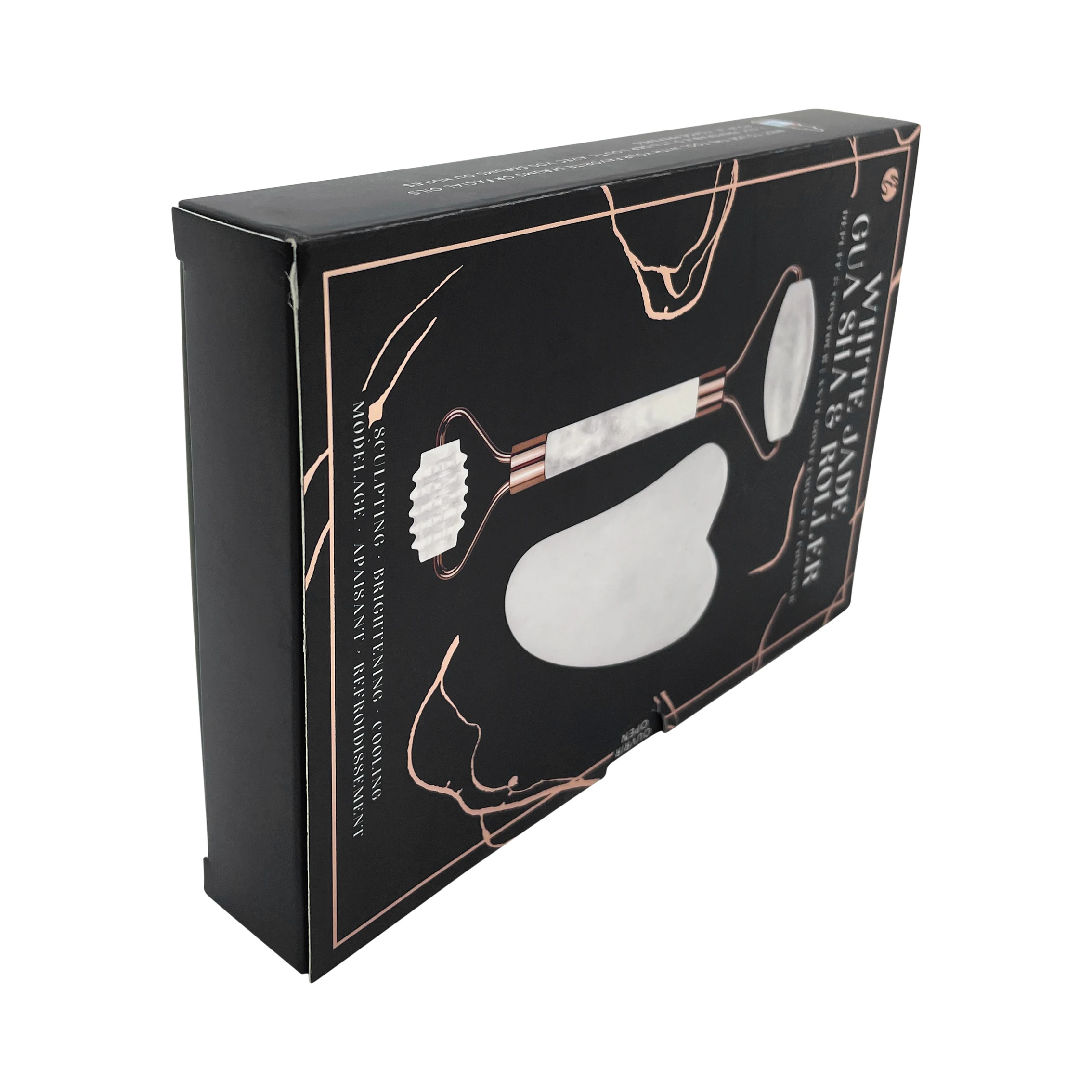 Magnetic Lock Art Paper Box with Matt Lamination & Gold Foil Print Specially Designed for Facial Massager & Cosmetics Packaging