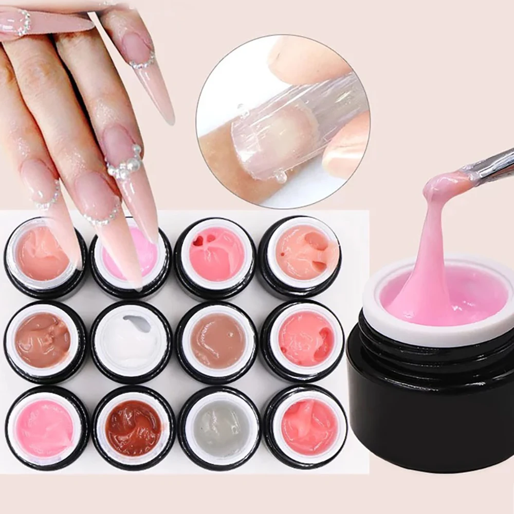 12 colors transparent jelly liquid uv gel builder custom private label nail building jelly extension gel