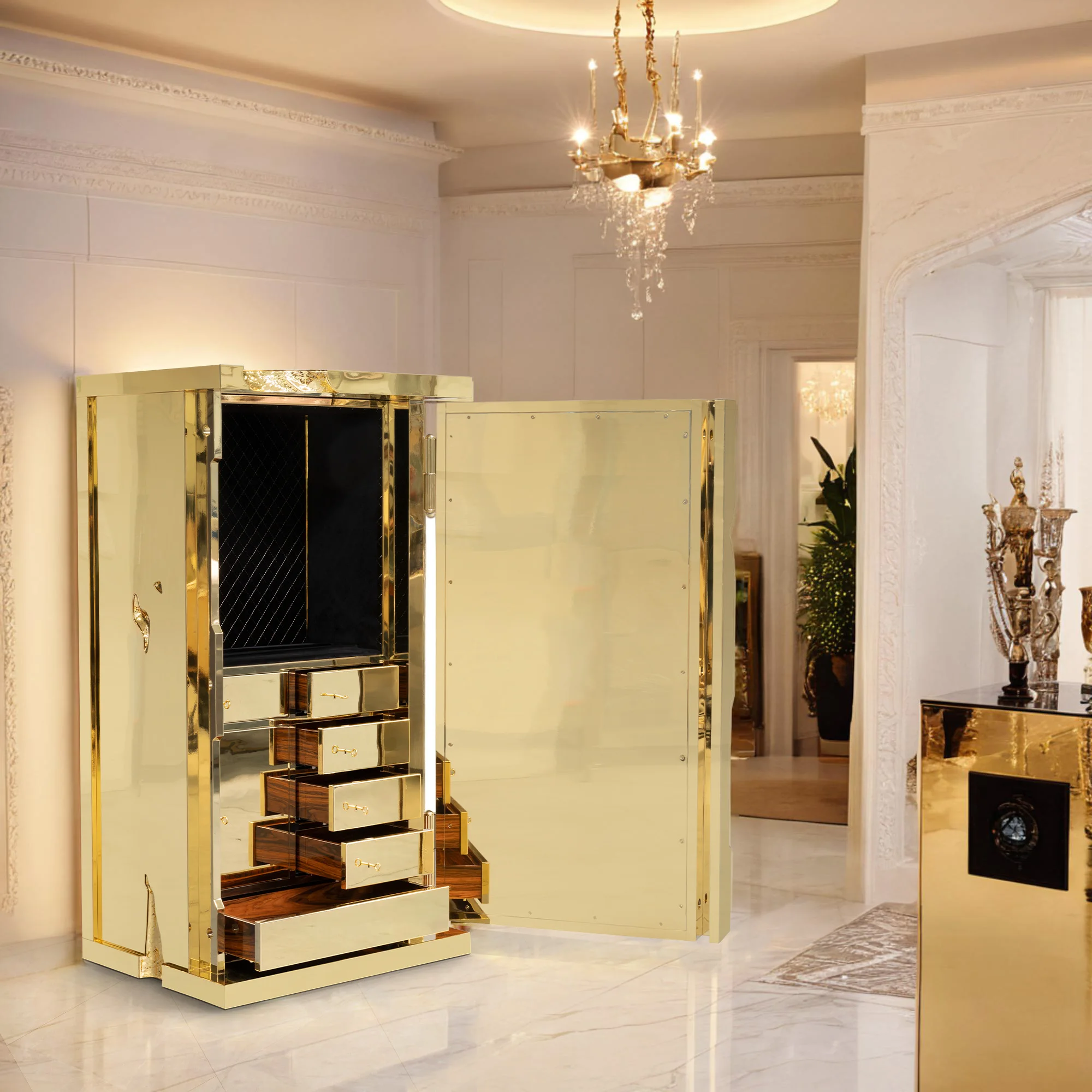 Customized new style living room cabinet anti-theft luxury  storage cabinet