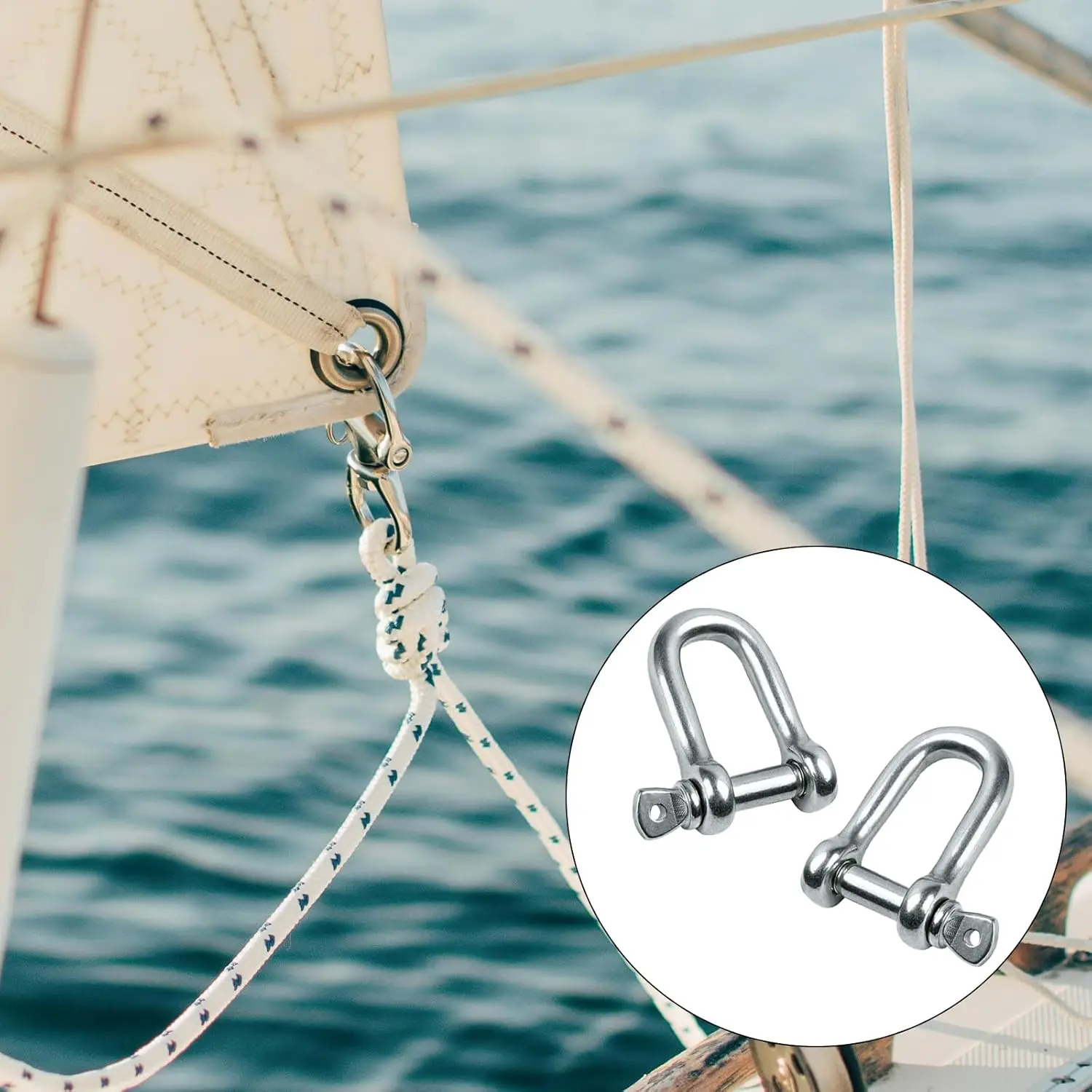 Metal D Ring Screw in Shackle Horseshoe Buckle U Shape D Ring Metal Hoop Locking D-Ring for DIY Leather Craft Purse Replacement