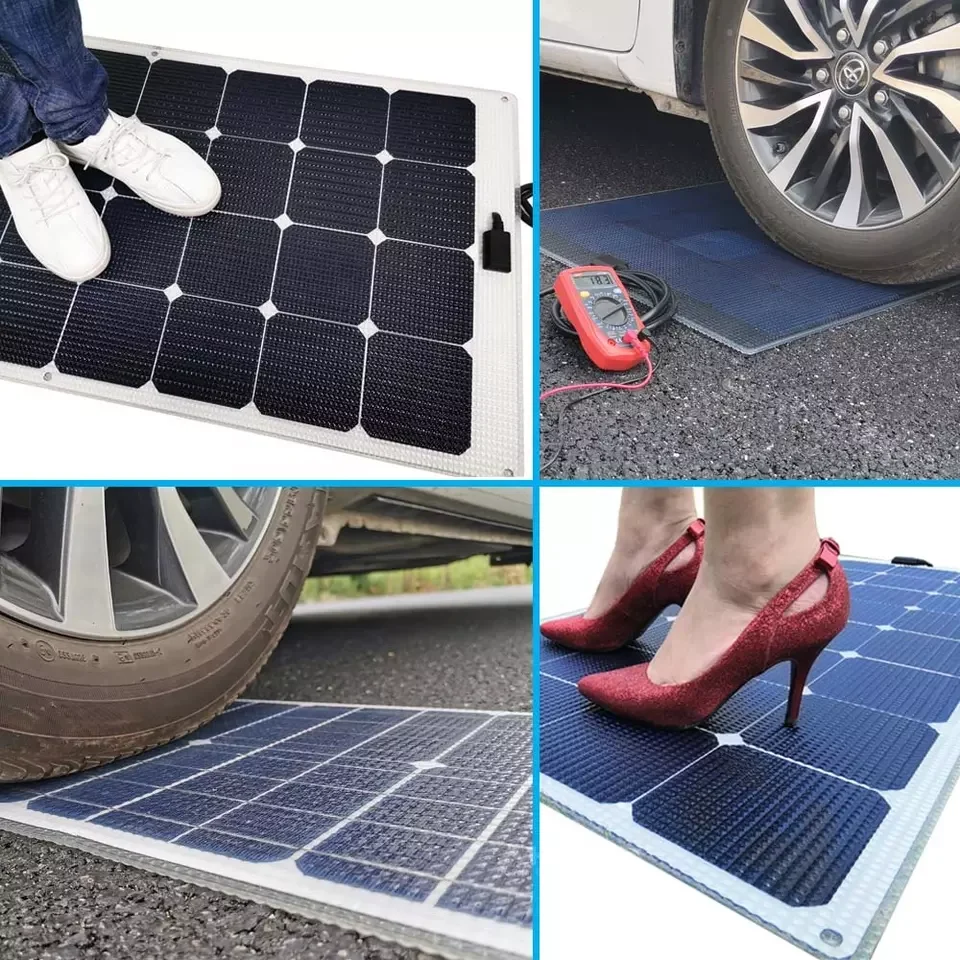walkable solar panel 120w ETFE anti slippery surface semi lighter flexible solar panel for marine riverside boat yacht