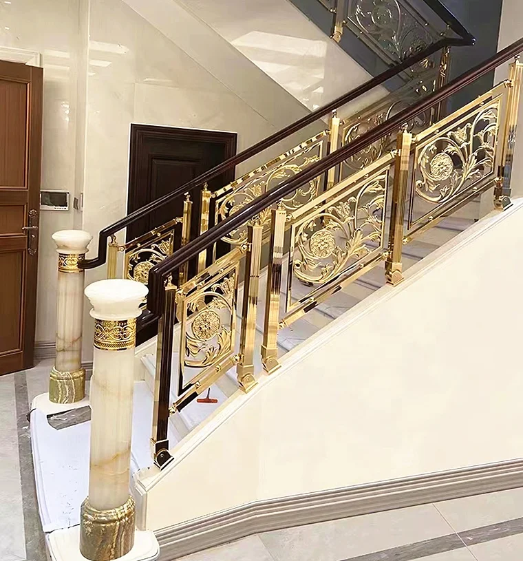 New Hot Selling Modern Stair Railing Stair Handrail Villa Indoor Aluminum Stair Handrail/ Customized Aluminum  Handrail railing