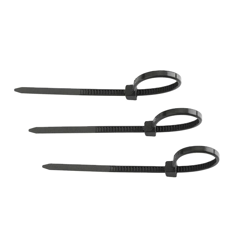 wire zip tie 100Pcs/pack black color Factory Standard self-locking Plastic nylon cable ties