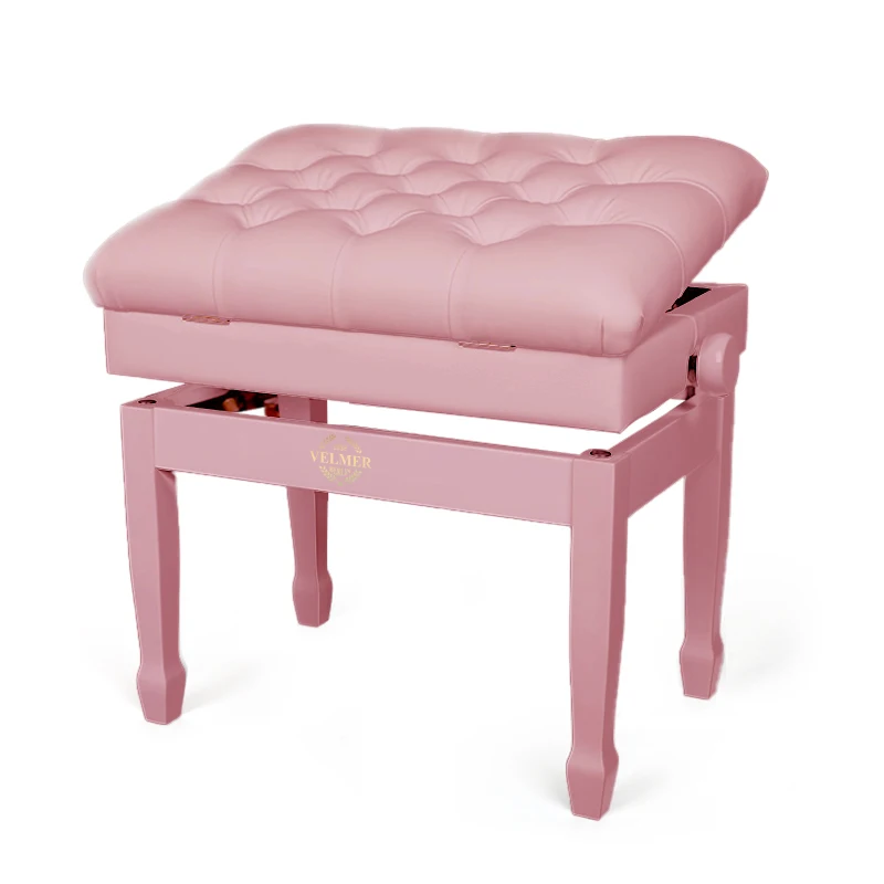 Hot sale premium leather double piano bench with bookcase adjustable lifting piano bench