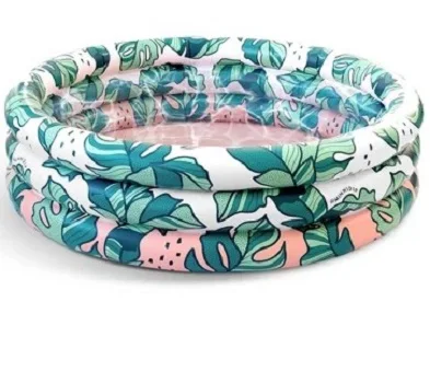 Minnidip Pool 66in x18in Banana leaves kids pool- 3rings Wild Geometry Inflatable Pool OEM ODM