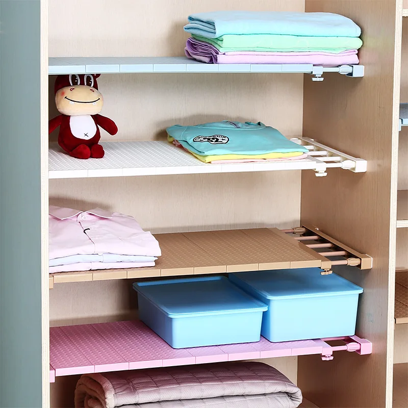 Adjustable Closet Organizer Storage Shelf Wall Mounted Kitchen Rack Space Saving Wardrobe Decorative Shelves Cabinet Holders