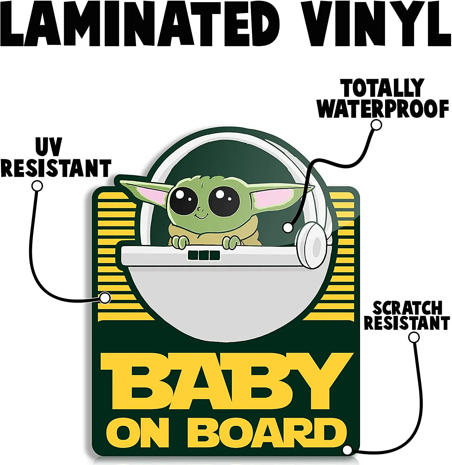 Наклейки на автомобиль Baby Yoda виниловые наклейки заказ для автомобилей грузовиков окон или бамперов прозрачные