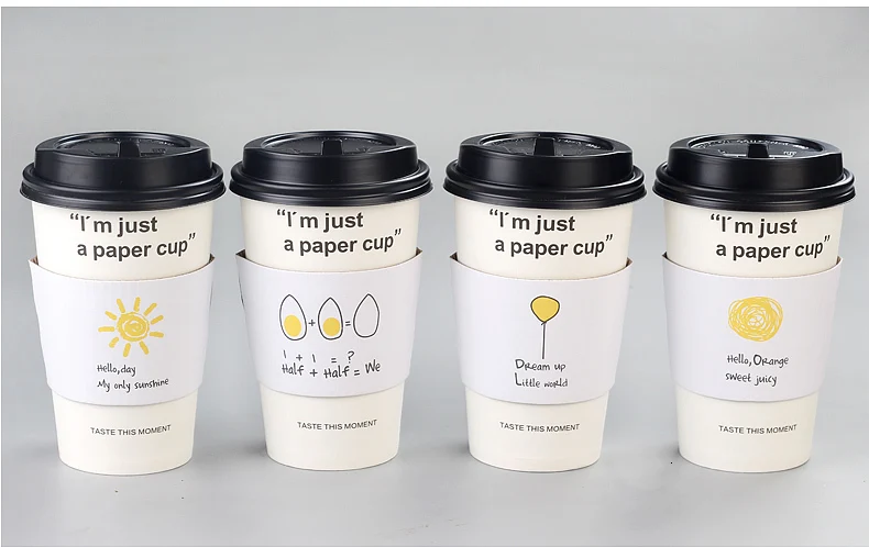 Custom logo printed disposable recycle 6oz 8oz 9oz 10oz 14 oz 16oz single double ripple wall hot coffee paper cups