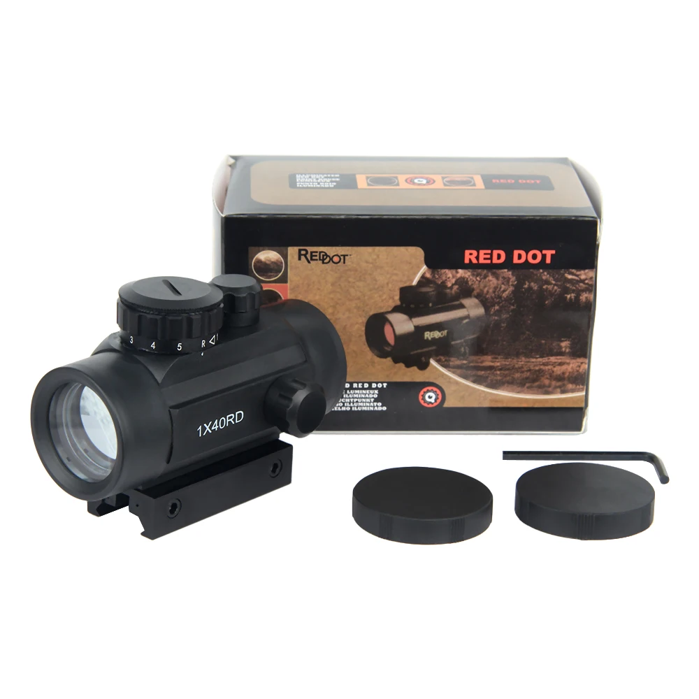 LUGER Red Green Dot Sight 1X40 Plastic Body Red Dot Sight Red Green Color 5 Bright Level Fit For 11mm/20mm