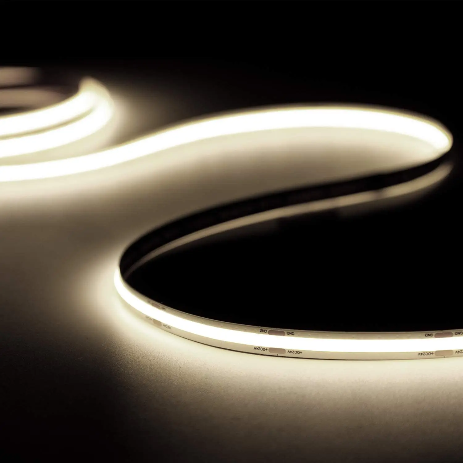 Uniform light emitting bendable LED tape light flexible 384 LEDs/m COB LED strips counter light for kitchen or bedroom