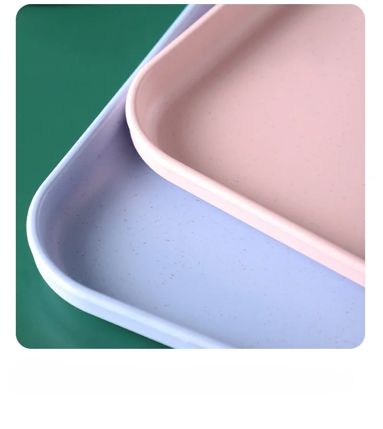 Multiple Size Cheap Price Tray Meal Food Fruit Tea Bar Rectangle Colourful  Plastic Serving Tray