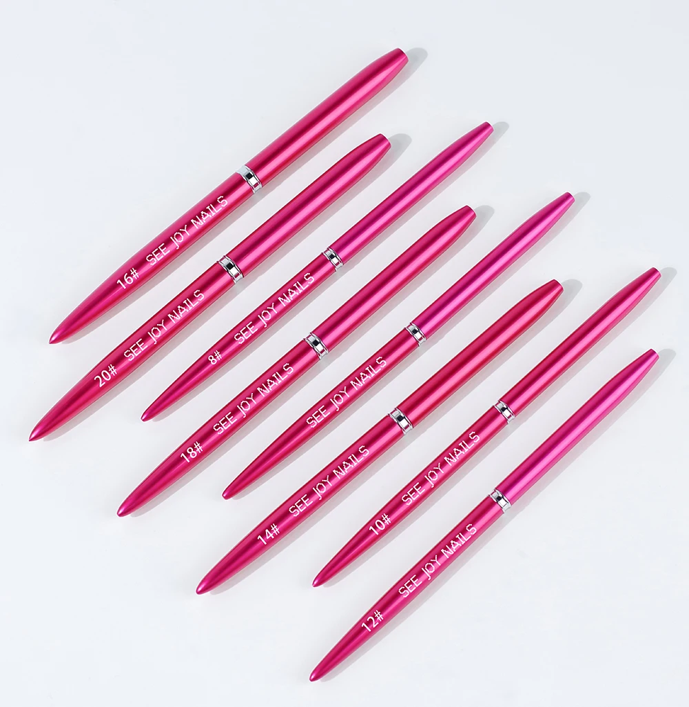 Цветная и логотип на заказ, колонковая Кисть для ногтей, красота, личный уход, набор для ногтей, кисть для дизайна ногтей, акриловая кисть для ногтей