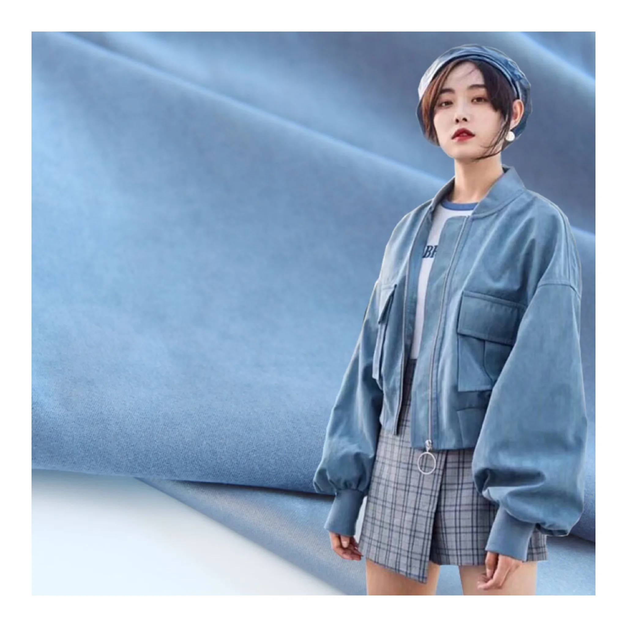 Ready Stock Glossy Waterproof Mousse Fabric Cotton Resin Faux Micro Fibre Velvet For Package