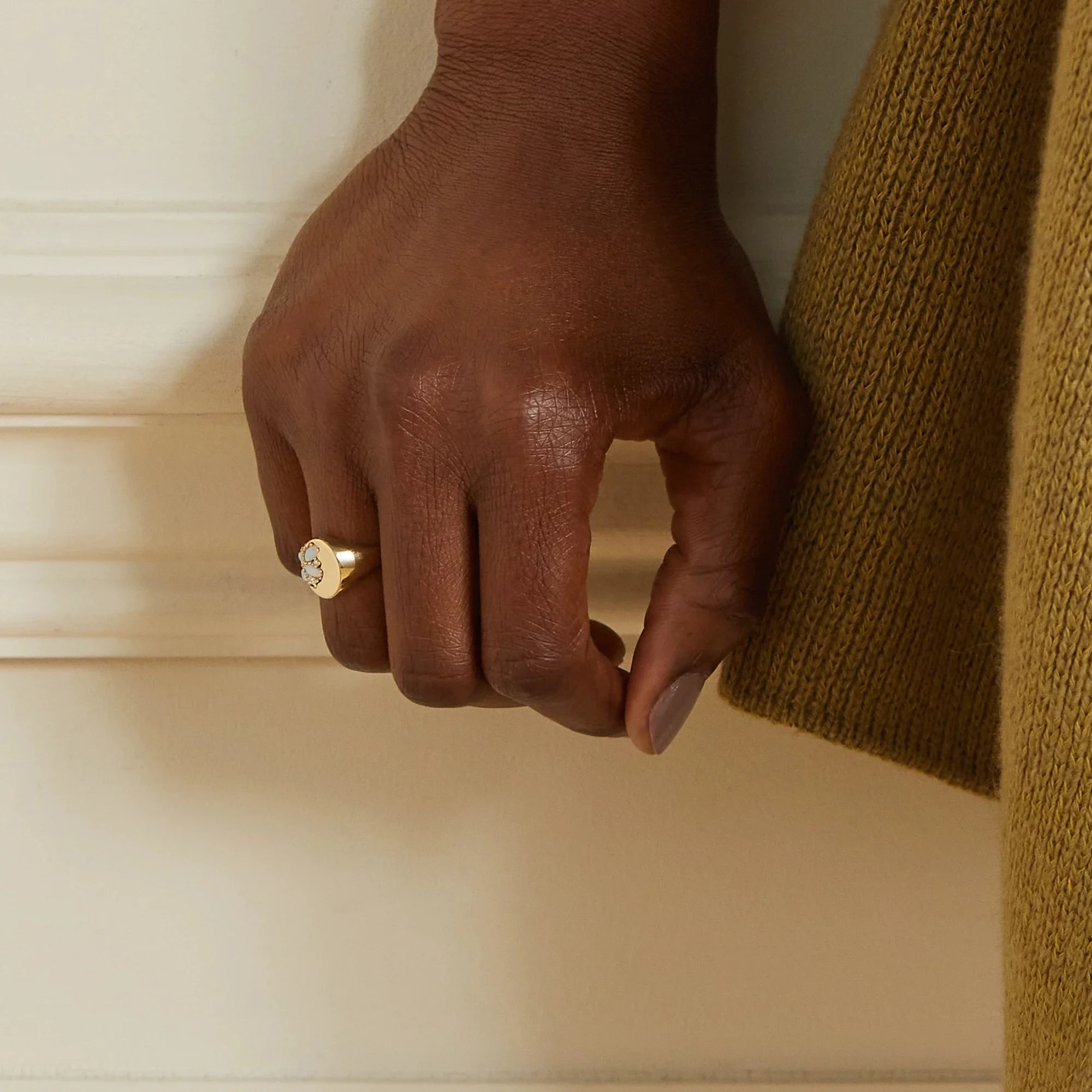 925 Sterling Silver Gold Personalized Classic Marquise Opal Signett Ring Women