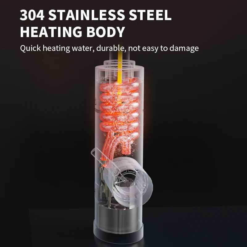 Fudeer Heater Cold Heating Faucet 3400W 220V Electric Kitchen Basin Water Heater Tap Instant Hot Stainless Steel Water Faucet