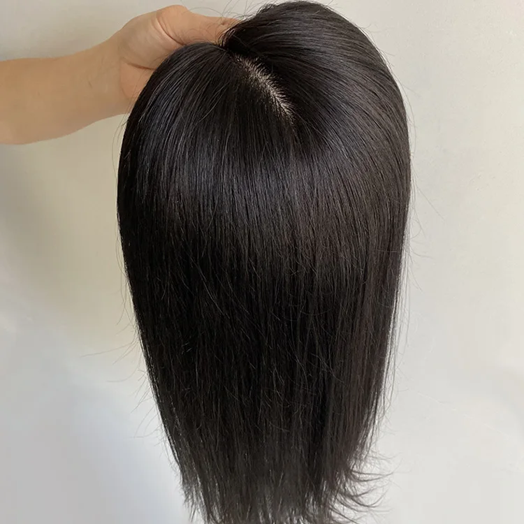 Wholesale 100% Real Virgin Brazilian Remy Hair Replacement system Topper 24 Inch Length Silk Base Closure Hair Toupees for Women