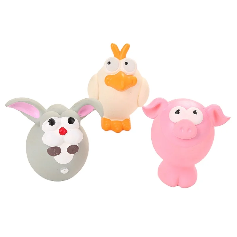 Eco-friendly  dog toys, birds, rabbits, pigs shaped lovely latex chirping toys wholesale in stock pet toys