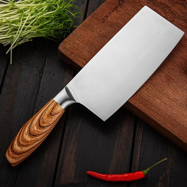 Wholesale 7 inch  stainless steel Chinese cleaver knife  with hollow stainless steel handle hot sell in Vietnam
