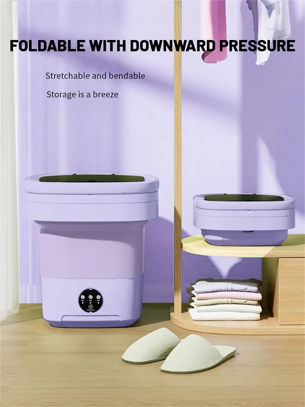 New Arrival 2024 Foldable Small Portable Washing Machine Mini Washer 11L High Capacity with 3 Modes Deep Cleaning for Underwear