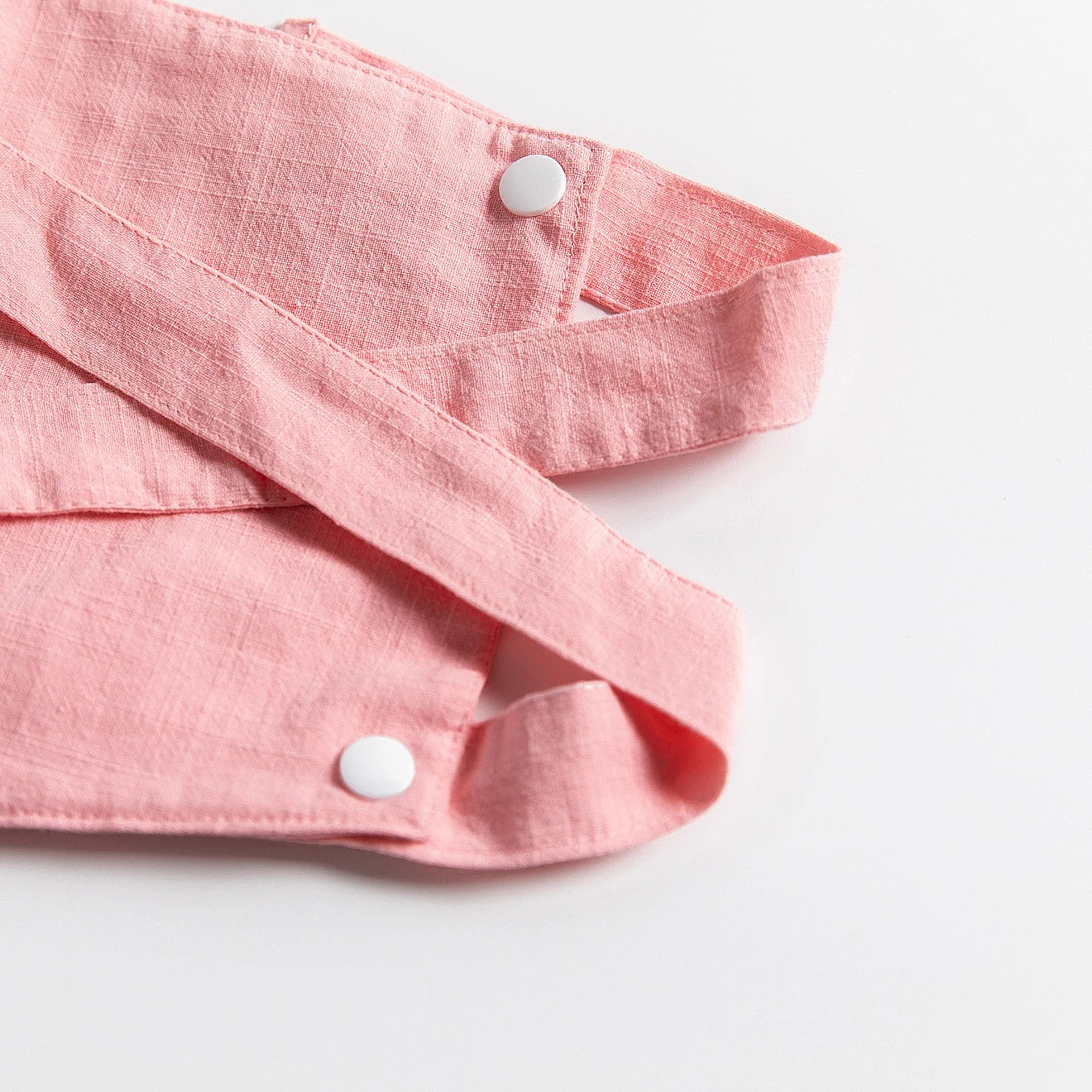 Summer infant girls solid linen romper sleeveless Suspender ruffle braces romper cross back baby girl onesie clothes RTS