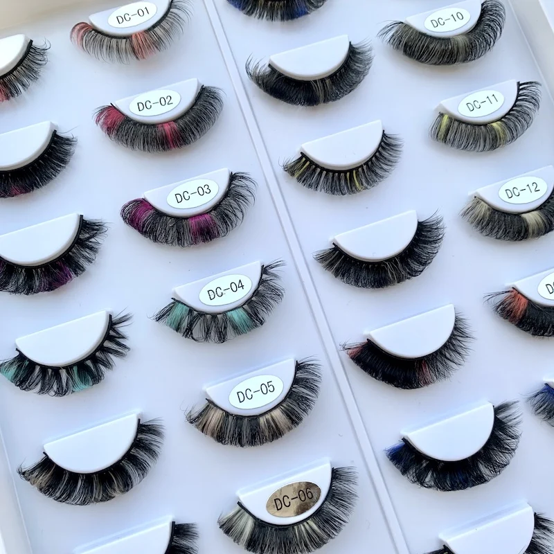 New Style Color Strip Lashes And Unique Custom Packaging Box Products China False Eyelashes Colorful