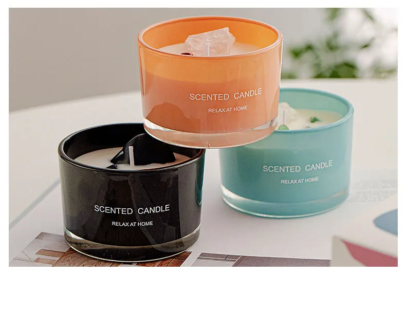 crystal cup soy wax scented candle for home deco best gift for holiday birthday Wedding