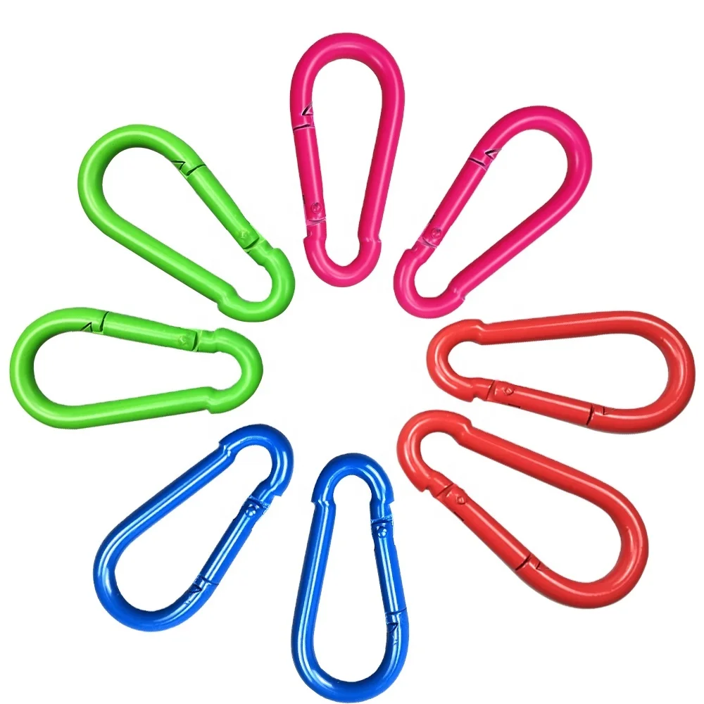 8*80mm   Colorful Steel Spring Snap Hook Carabiner Hook
