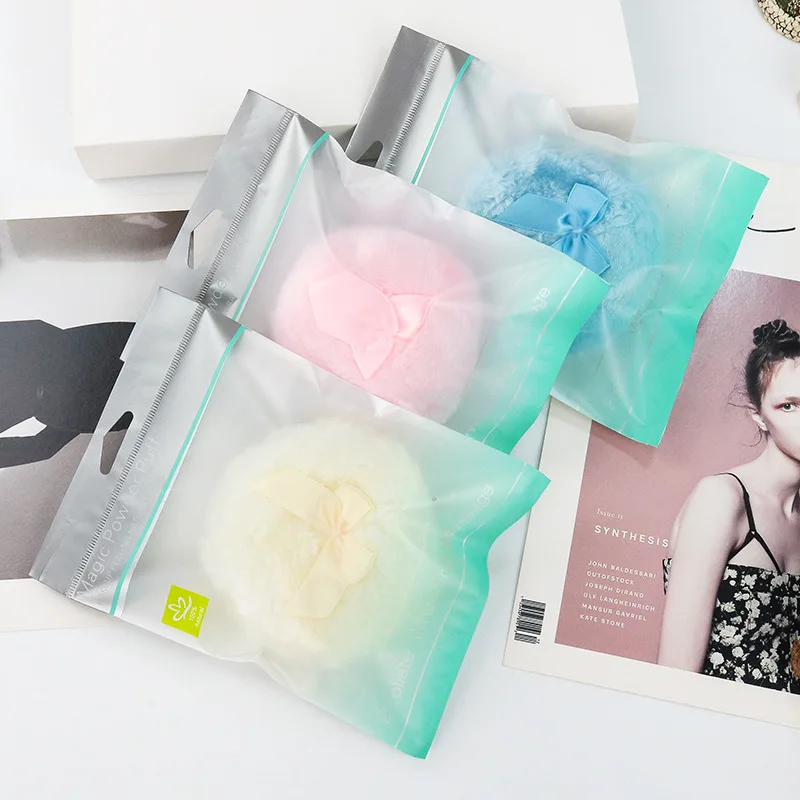 Ultra Soft Plush Fluffy Foundation Makeup Velour Puff Custom Large Makeup Cosmetic Powder Puff with Bowknot