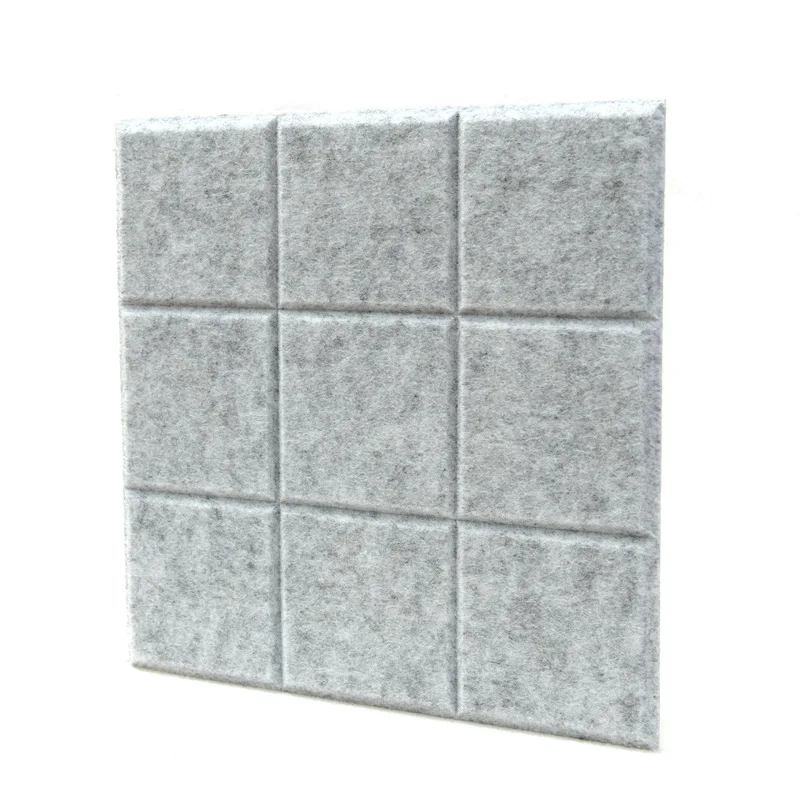 Custom 30*0.9cm Grey Fireproof Absorbent Polyester Soundproof Wall Panel Sound-absorbing Board