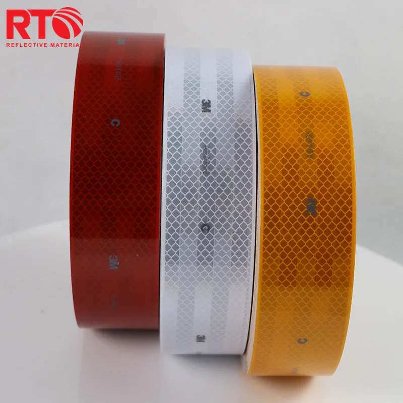 India Market High Visibility  Diamond Grade A94495 ECE104R PET Conspicuity Reflective Sticker  Radium Tape For Truck