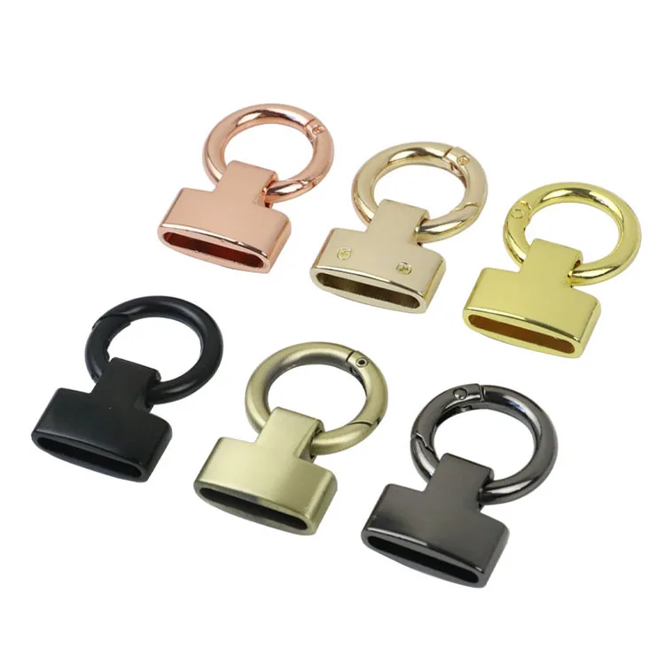 Factory simple DIY handmade leather custom keychain metal split key ring car keychain and handbag key ring