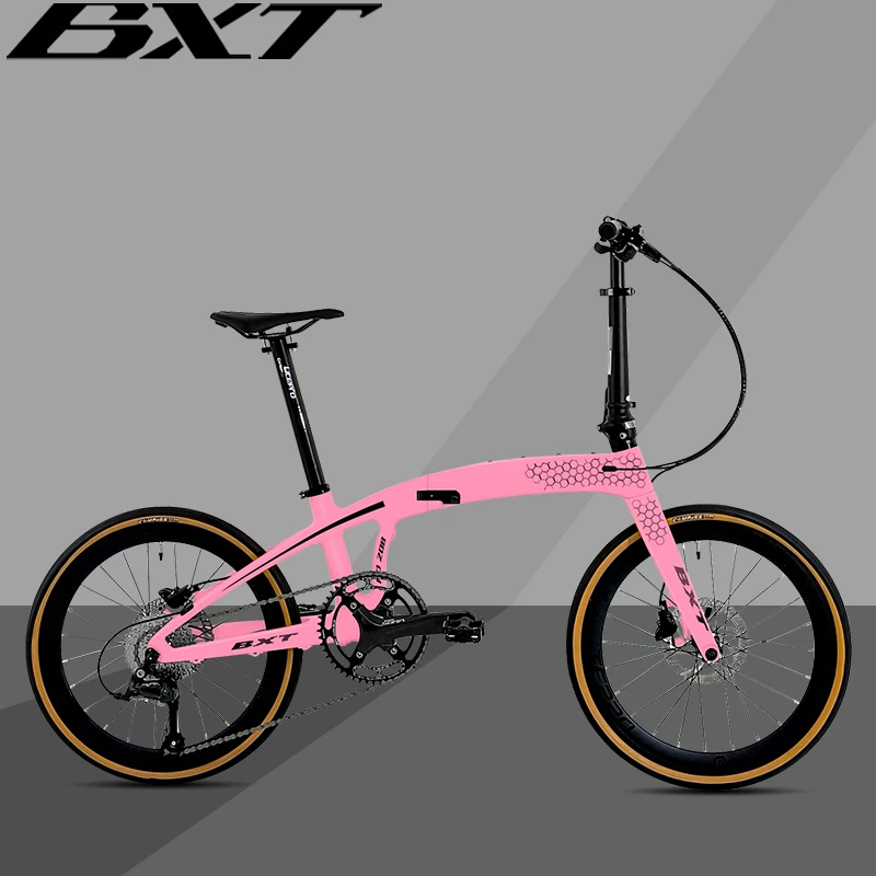 20 inch Carbon Folding Bike Disc Brake 9 Speed Foldable Bike SHIMANO R3000 R4700 R7000 Portable Mini Commuter Bicycle 2*10S  22S