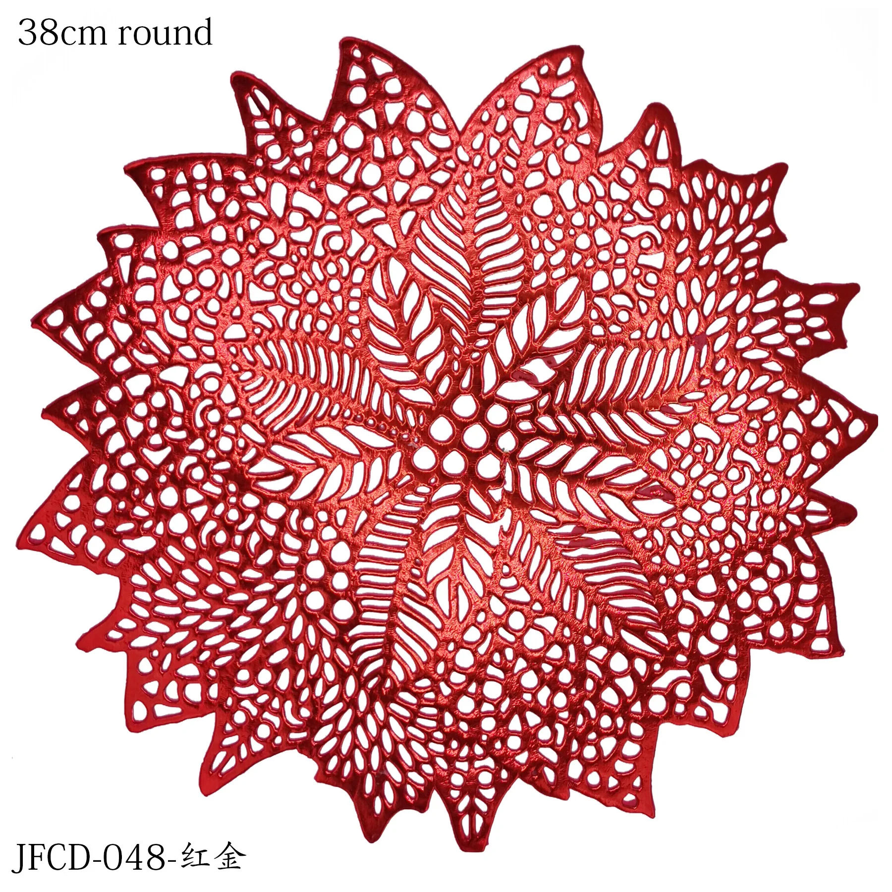 2023 new design PVC vinyl foamed placemat, gold round placemat factory