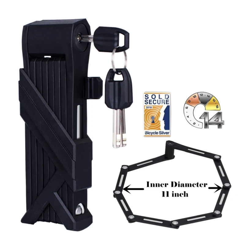 High quality and convenient storage of multifunctional electric vehicles folding bike lock foldable chain lock