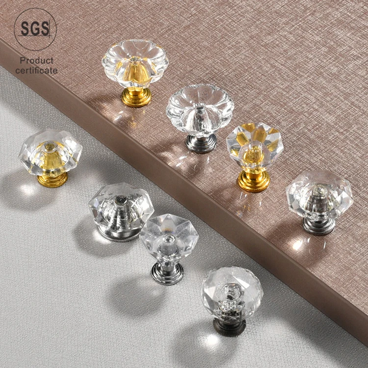 China Factory Wholesale Plastic Crystal Furniture Knobs Drawer Cabinet Handle Knob Good Price