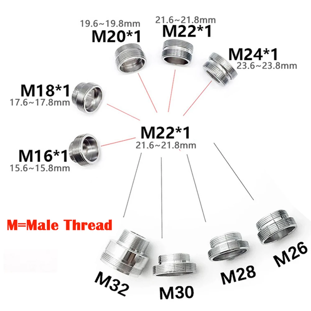 16/18/20/22/24/26/28/30/32mm External Thread to 22mm External Thread Kitchen Sink Water Purifier Tap Faucet Mout Aerator Adaptor