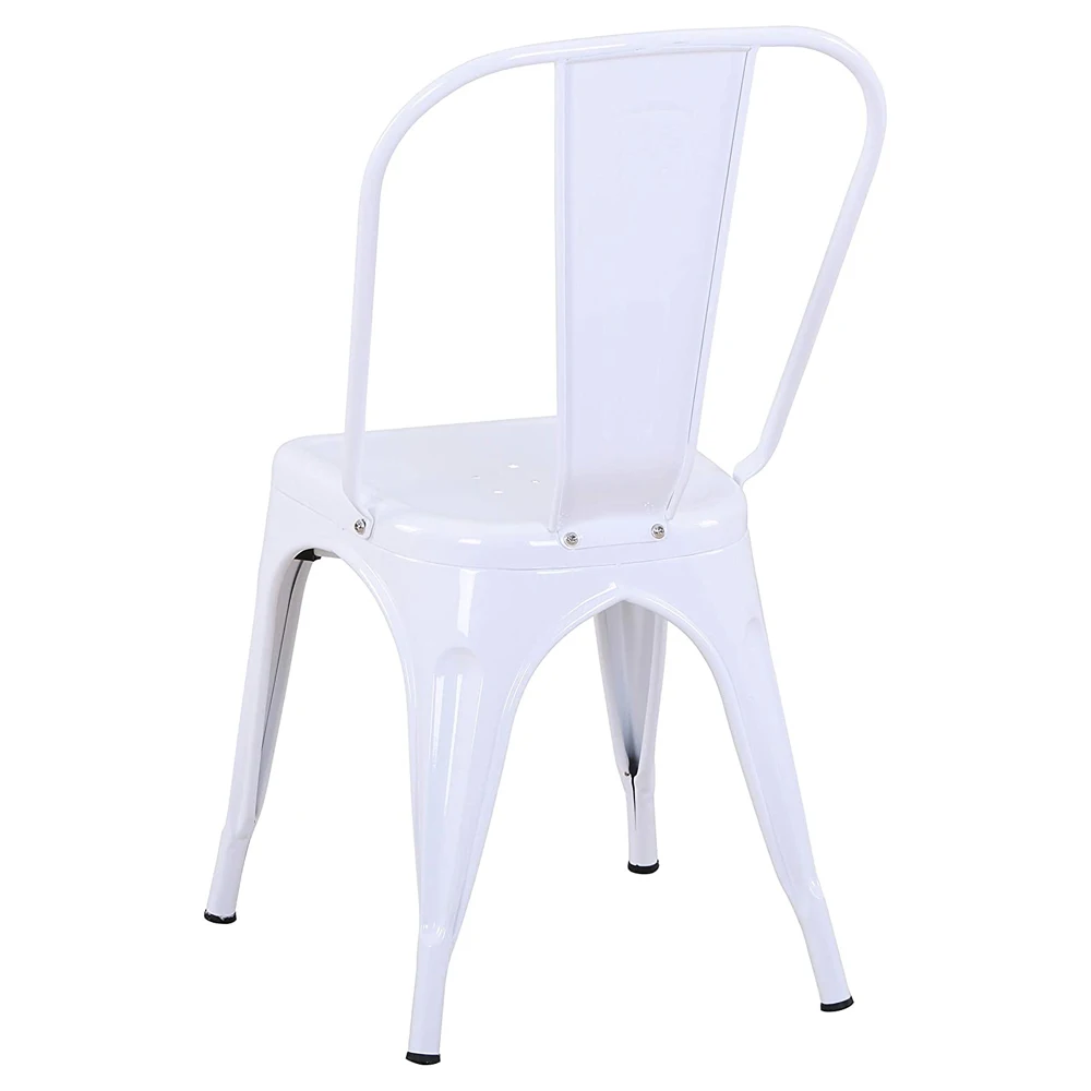 Free Sample High Back Bistro Metal Retro Chair Colors Stackable Painting Iron Tolix Dining Chairs