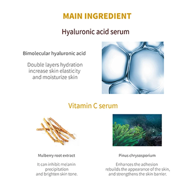 Natural Skin Revitalizer Vitamin c Serum 3pcs/Set Firming Hyaluronic Acid Anti-aging Anti-wrinkle Serum For Face