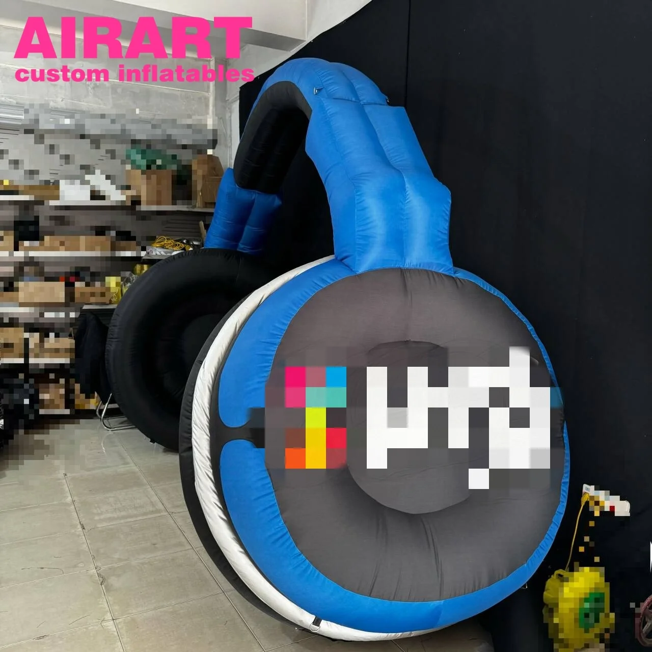 Inflatable Headphone Printed Inflatable Earphone Dj Stage Music Party Decoration Customize Inflatable Headset for Advertising